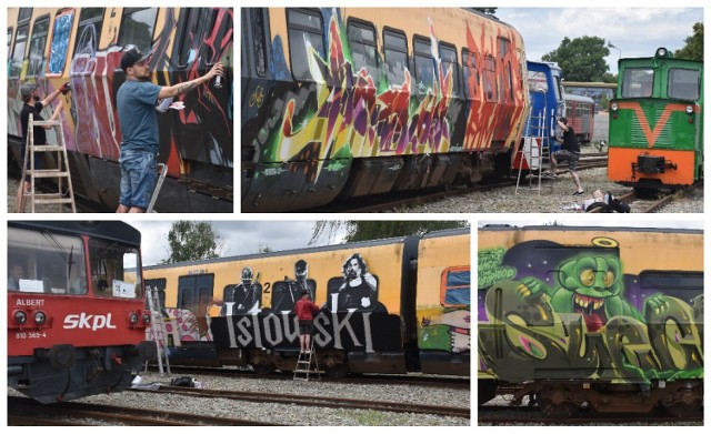 Graffiti na pociągu i to całkiem legalnie! Sztuka na torach! Najlepsi grafficiarze pomalowali pociąg na Pleszew Wąsk. Festiwal 2022