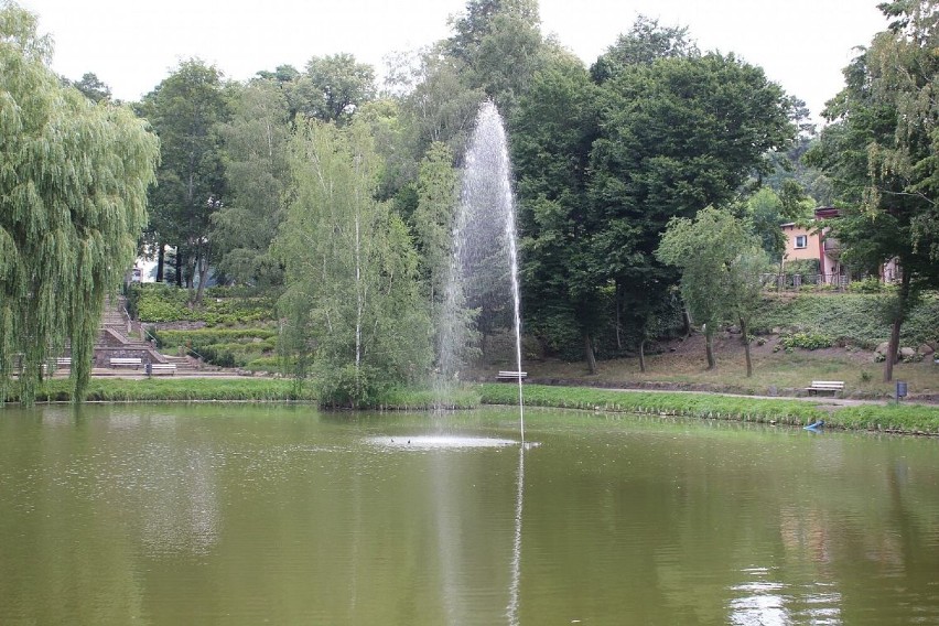 W Parku Chrobrego można ogądąć pływającą fontannę