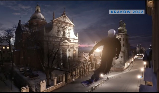 Zdjęcie ze spotu reklamującego Kraków.  Wydano na jego produkcję i emisję w 2013 roku ok. 1,3 mln zł