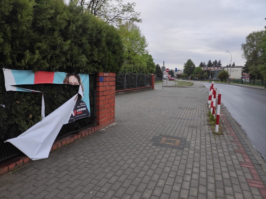Akt wandalizmu w Jaśle. Na jednej z głównych ulic nieznany sprawca pociął baner byłej kandydatki na prezydenta Małgorzaty Kidawy-Błońskiej