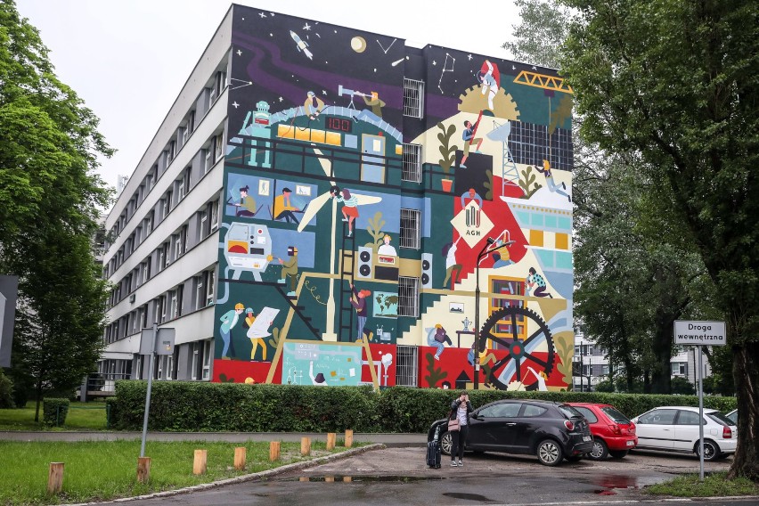 Kraków. Mural uświetnił rocznicę 100-lecia słynnej AGH [ZDJĘCIA]