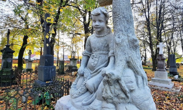 Odrestaurowany w tym roku pod nadzorem konserwatora zabytków kamienny pomnik na starym cmentarzu na Piaskach w Tarnobrzegu - Miechocinie. Spoczywa tu Julciu Hołyński.