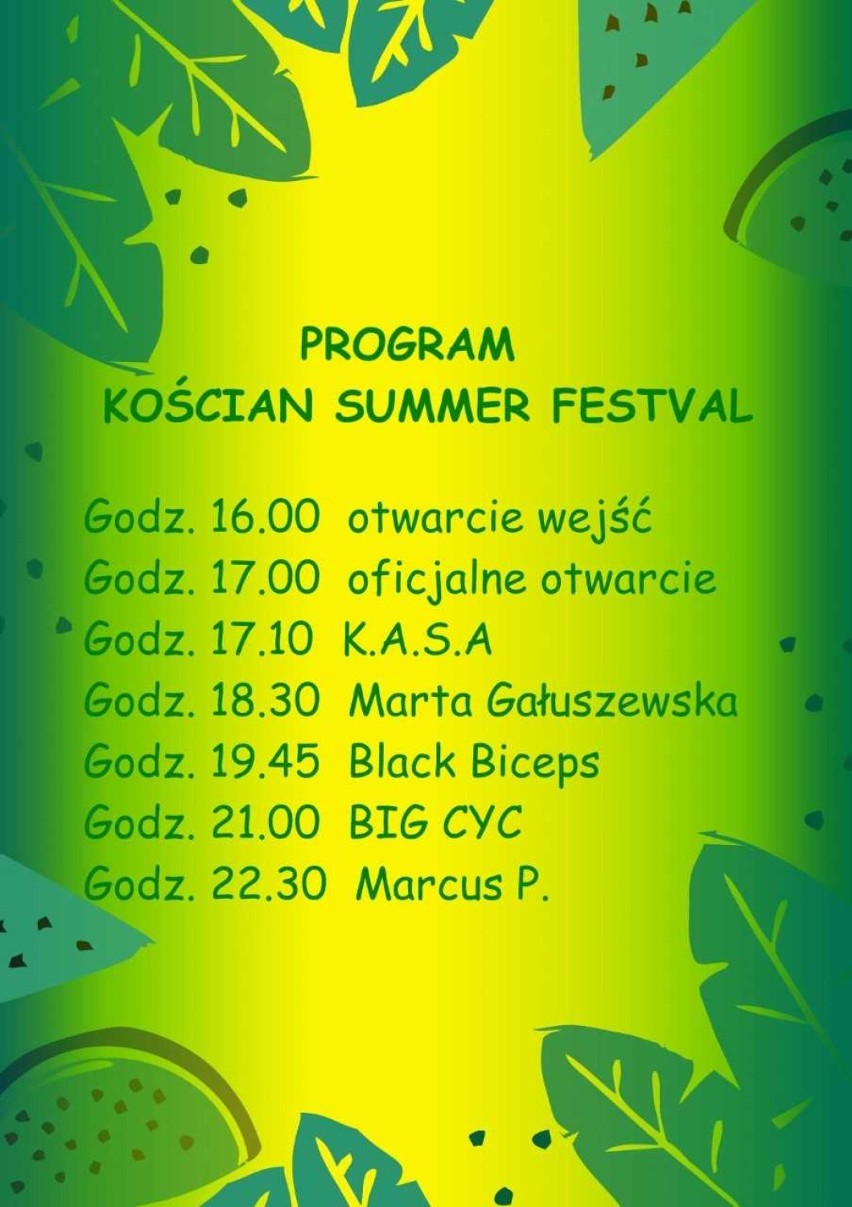 Dziś od 16:00 startuje Kościan Summer Festival 