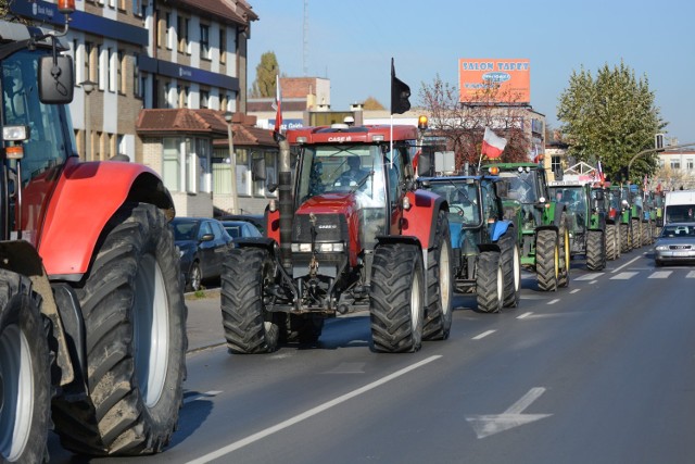 Strajk rolników. Ulicami Grudziądza i powiatu przejechała kolumna 25 ciągników