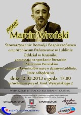 Pisarz Marcin Wroński przyjedzie do Kraśnika