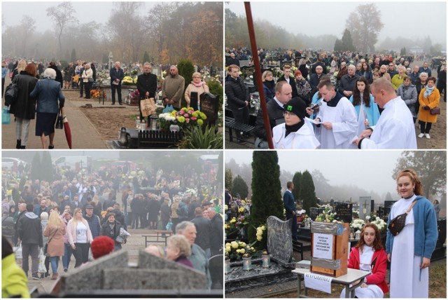 Dzień Wszystkich Świętych na cmentarzu parafialnym w Szpetalu Górnym, gmina Fabianki, 1 listopada 2022 roku.