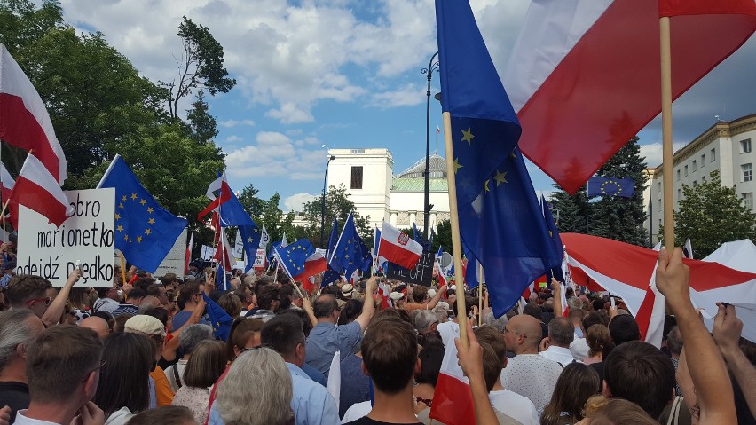 Nowoczesna Śrem protestowała w Warszawie