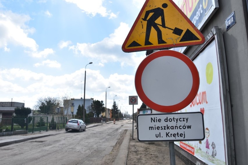 Wągrowiec. Trwa remont ulic Łąkowej i Kretej. Są utrudnienia w ruchu! 