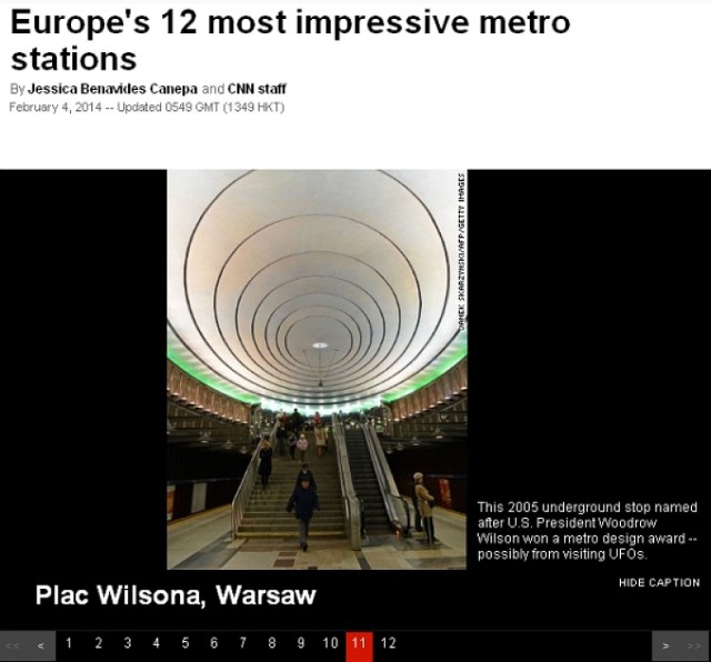 Plac Wilsona w gronie 12 najbardziej imponujących stacji metra w Europie według CNN