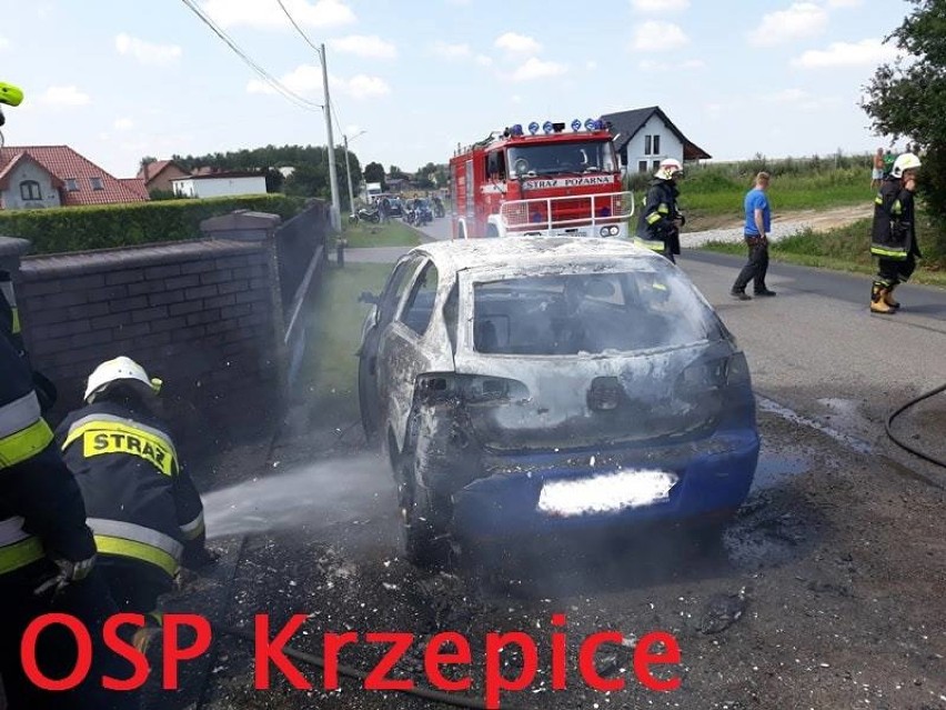OSP Krzepice: Pożar seata w Lutrowskich ZDJĘCIA 