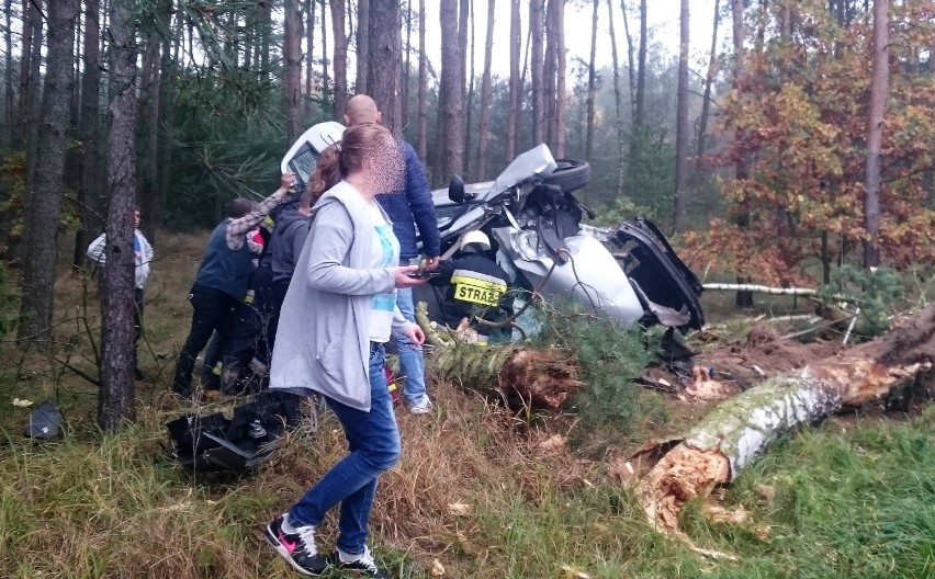 Na trasie z Obrowa do Kolonii Obrowskiej doszło do zdarzenia...