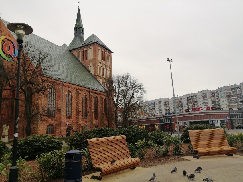 Widok na bazylikę ze Skweru Miast Partnerskich