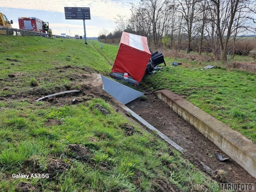 Wypadek na autostradzie A4 w powiecie opolskim.
