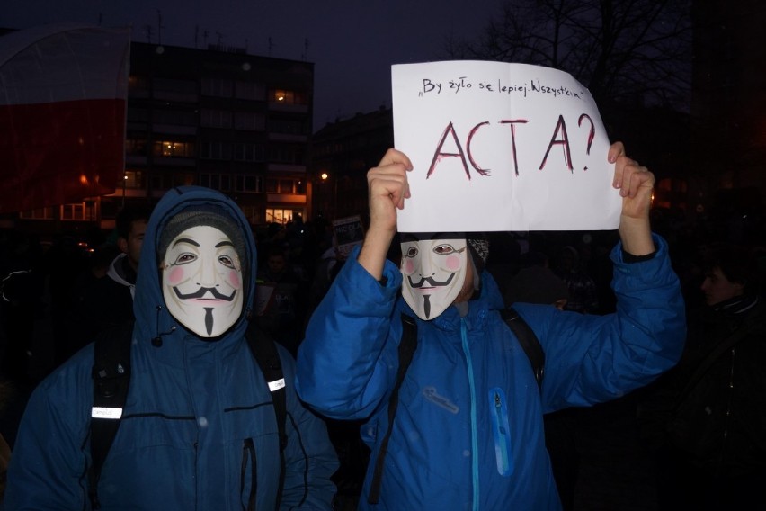W Katowicach protestowali przeciwko ACTA