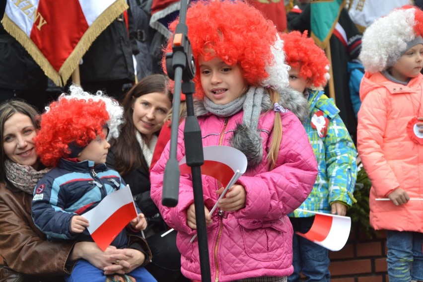 Święto Niepodległości 2015 w Malborku [ZDJĘCIA, cz. 2]. Uroczystość na Skwerze Żołnierzy Wyklętych