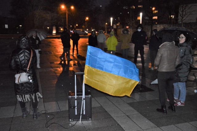 Na Plantach w Goleniowie odbył się kolejny wiec poparcia dla Ukrainy