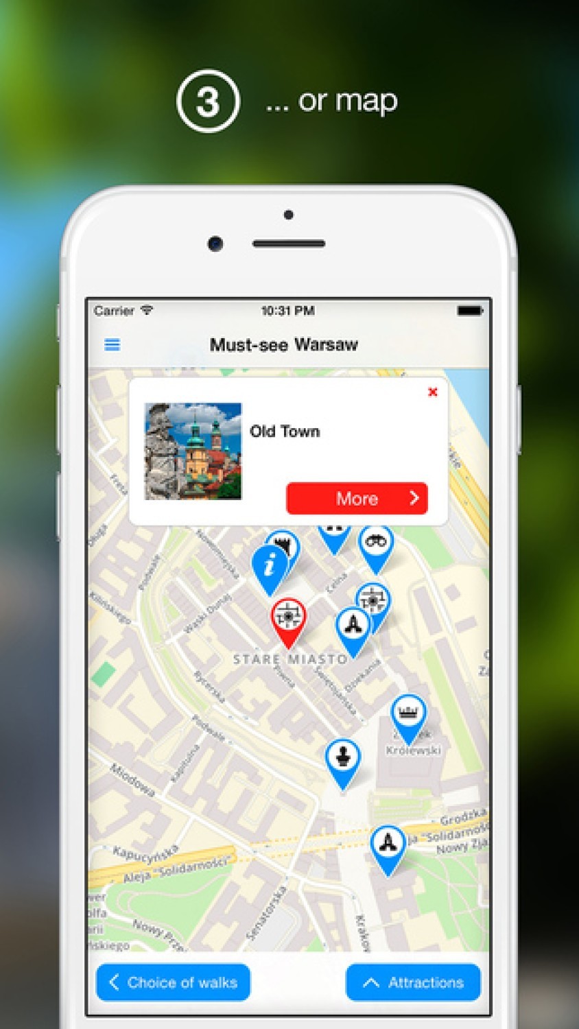 Aplikacja WarsawTour na iOS. Zwiedzaj Warszawę z iPhonem w...