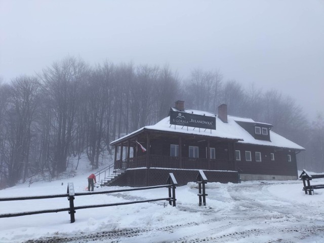 Śnieg w Bieszczadach.