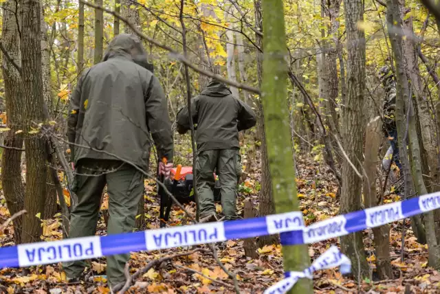 Zwłoki 30-latka w lesie koło Łodzi. Policjanci zatrzymani po śmierci mężczyzny.