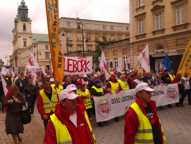 Lęborczanie na proteście w Warszawie.