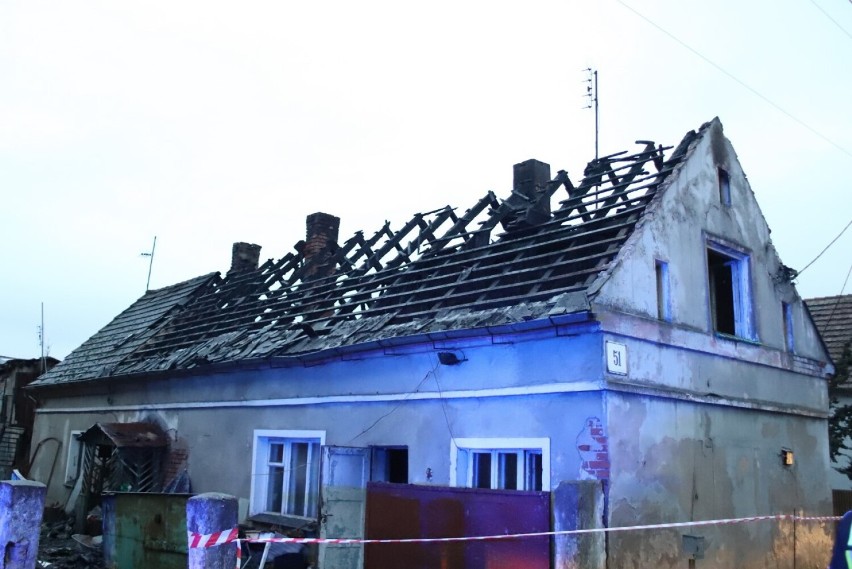 Pożar domu w Grębocicach