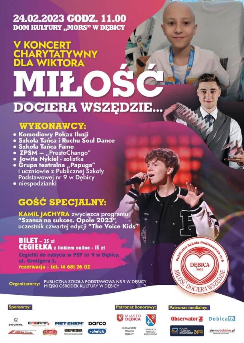 Koncert charytatywny „Miłość dociera wszędzie” dla 12-letniego Wiktora z Dębicy