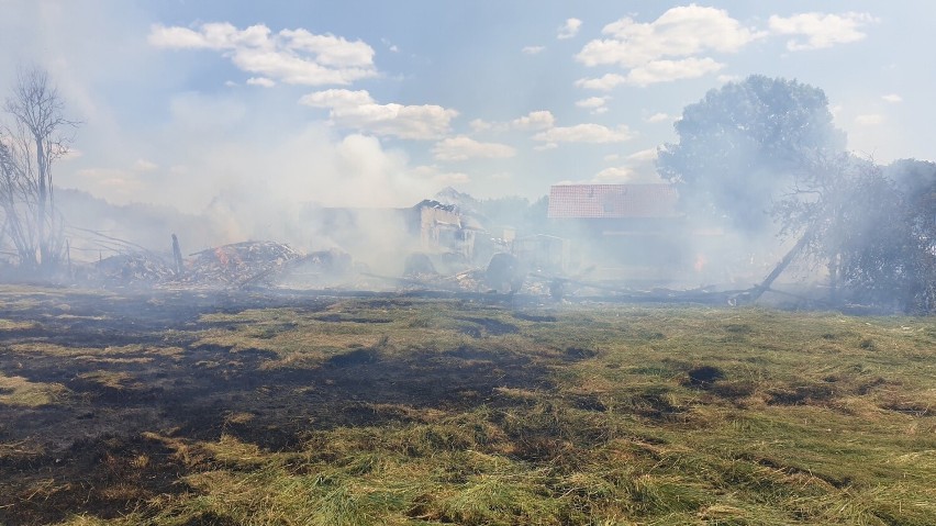 Pożar w Ruziecku, gmina. Krasnosielc. 5.06.2023 spłonęła stodoła i budynek gospodarczy 