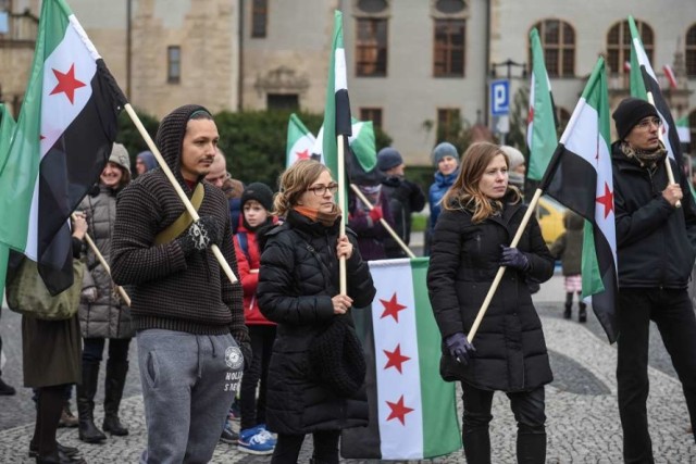 Stop ludobójstwu w Syrii! - manifestacja na placu Mickiewicza