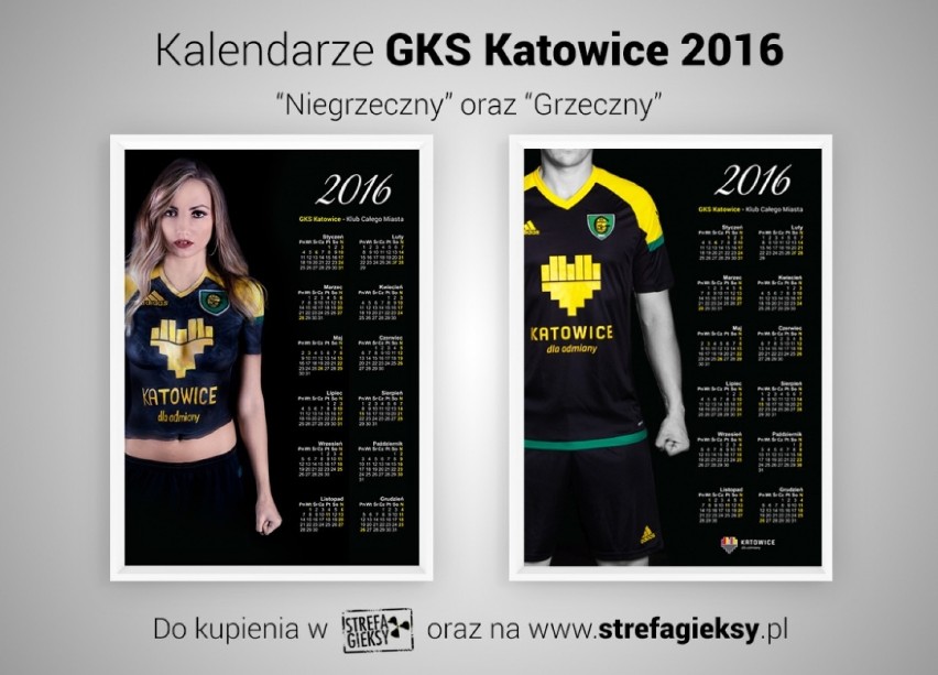 Kalendarz 2016 GKS Katowice - seksowna modelka i bodypainting [ZDJĘCIA +18]