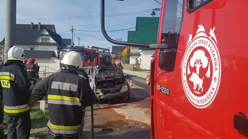 Pożar samochodu w Bukowinie Tatrzańskiej [ZDJĘCIA]