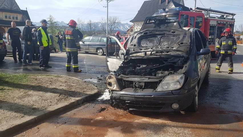 Pożar samochodu w Bukowinie Tatrzańskiej [ZDJĘCIA]