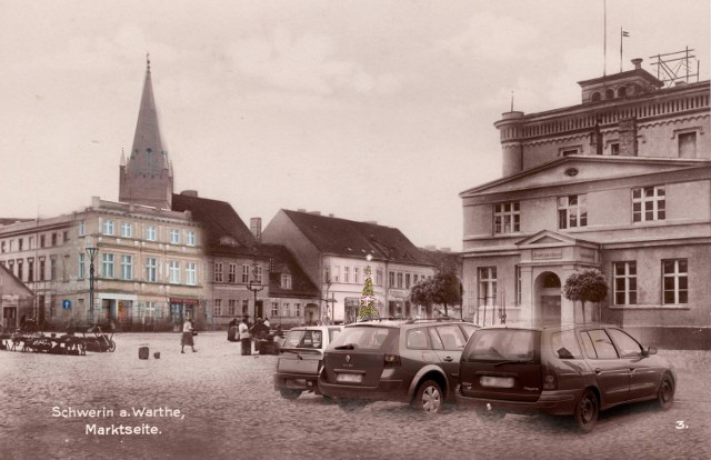 „Przyjemnie się ogląda”, „Niesamowite ujęcia”, „Czekam na kolejne zdjęcia” - tak internauci komentują zdjęcia, które fotografik ze Skwierzyny Daniel Andalukiewicz publikuje na swoim profilu na portalu facebook. To nie są zwykłe fotki. Na zabytki i fragmenty miasta z archiwalnych pocztówek z okresu międzywojennego nakłada współczesne zdjęcia tych obiektów i miejsce. Efekty są niesamowite. Np. na przedstawiającej rynek i ratusz pocztówce w lat 30 minionego wieku widzimy jak najbardziej współczesne