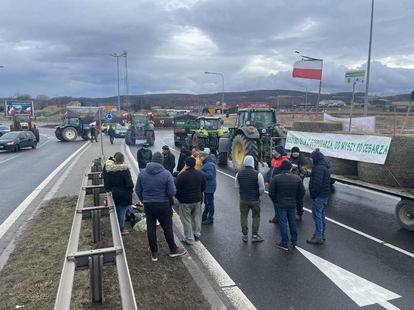 Protest rolników w Sadach Górnych