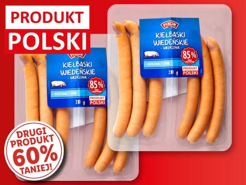 Lidl

PIKOK Polskie kiełbaski wiedeńskie
DRUGI PRODUKT 60%...
