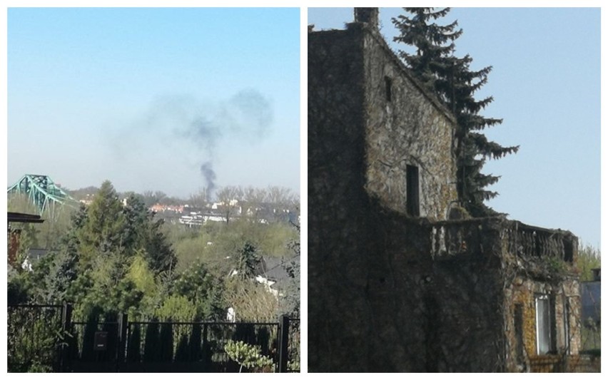 Pożar na ulicy Szpitalnej we Włocławku. Dym widoczny był w całym mieście [zdjęcia]