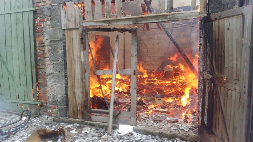 Pożar stodoły w Tuchomiu