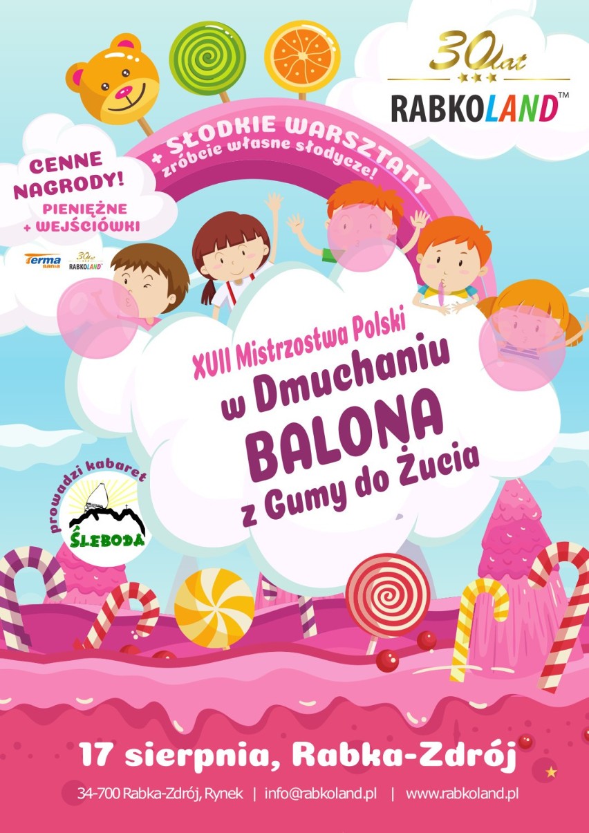 Rabka-Zdrój. Mistrzostwa Polski w Dmuchaniu Balona z Gumy do Żucia