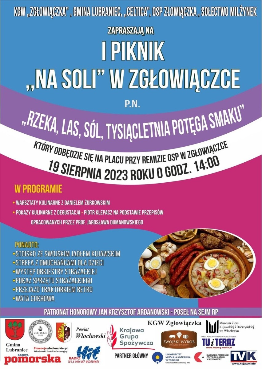 I Piknik „Na Soli” w Zgłowiączce będzie w sobotę 19 sierpnia...