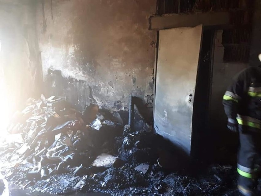 Sadów: w kotłowni zakładu tapicerskiego wybuchł pożar. Interweniowało 13 zastępów strażackich i śmigłowiec LPR [ZDJĘCIA]