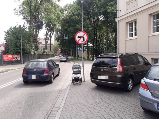 Znak na ulicy Ordona w Szczecinku