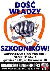 Dość Władzy Szkodników - protest w Opolu