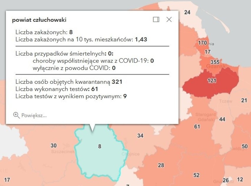 Zakażenia na Pomorzu 11.04.2021 r.