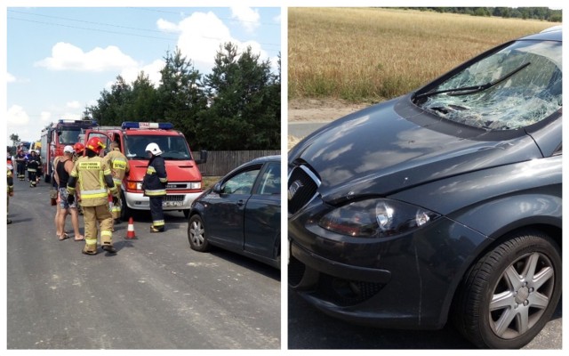 Nietypowy wypadek w miejscowości Narty. Zderzył się tam kombajn rolniczy z osobowym seatem.