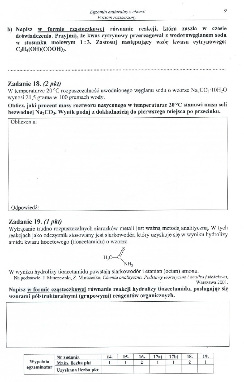 Matura 2014 z chemii - poziom podstawowy arkusze