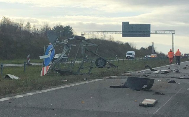 Wypadek na autostradzie A1 pod Częstochową. Utrudnienia w ruchu