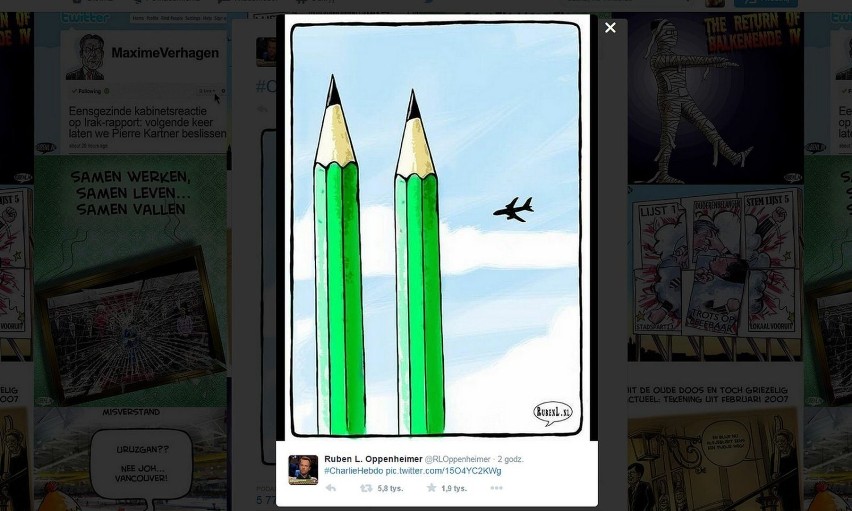 Rysownicy odpowiadają na zamach w redakcji Charlie Hebdo. Zobacz grafiki upamiętniające dziennikarzy