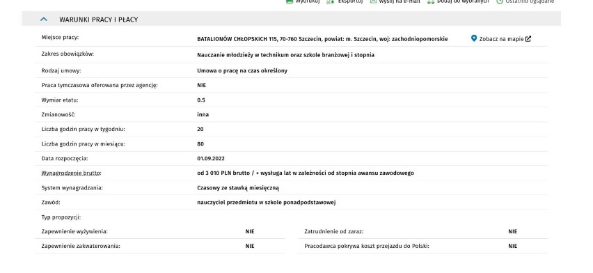 Najnowsze  oferty pracy w Szczecinie i regionie zachodniopomorskim