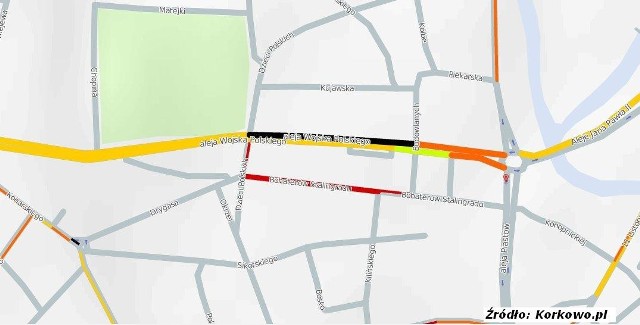 Jeden z nielicznych korków w Pile pojawił się na al. Wojska Polskiego