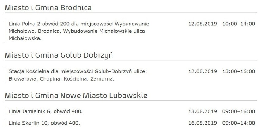 Energa Operator podał plan wyłączeń na nadchodzący tydzień....