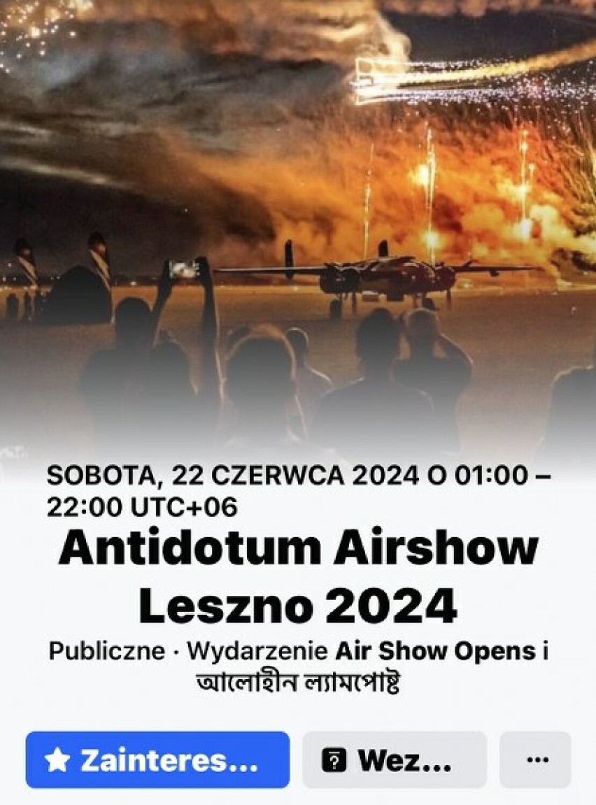 Fałszywe konto Antidotum Airshow Leszno 2024 zainteresowało ponad 16 000 osób
